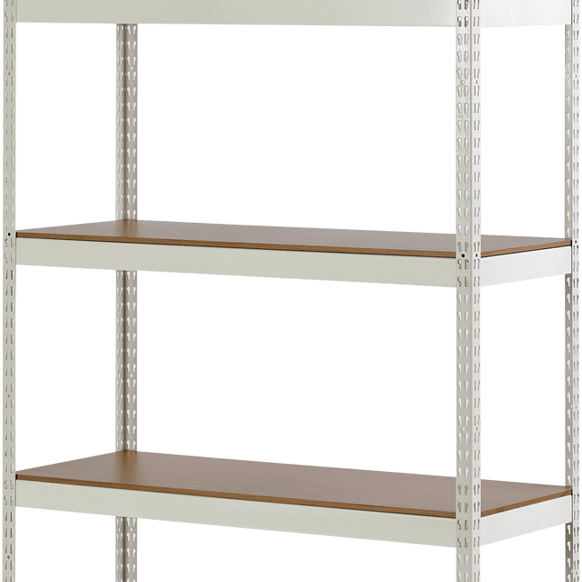 ARASO 業務用品質スチールラック 5段 210cm ホワイト。清潔感ある塗装。120cm+90cmにスチールラックを分割して使うことが可能な多機能設計で、決まった幅の設置場所に合わせた壁面収納を構築。