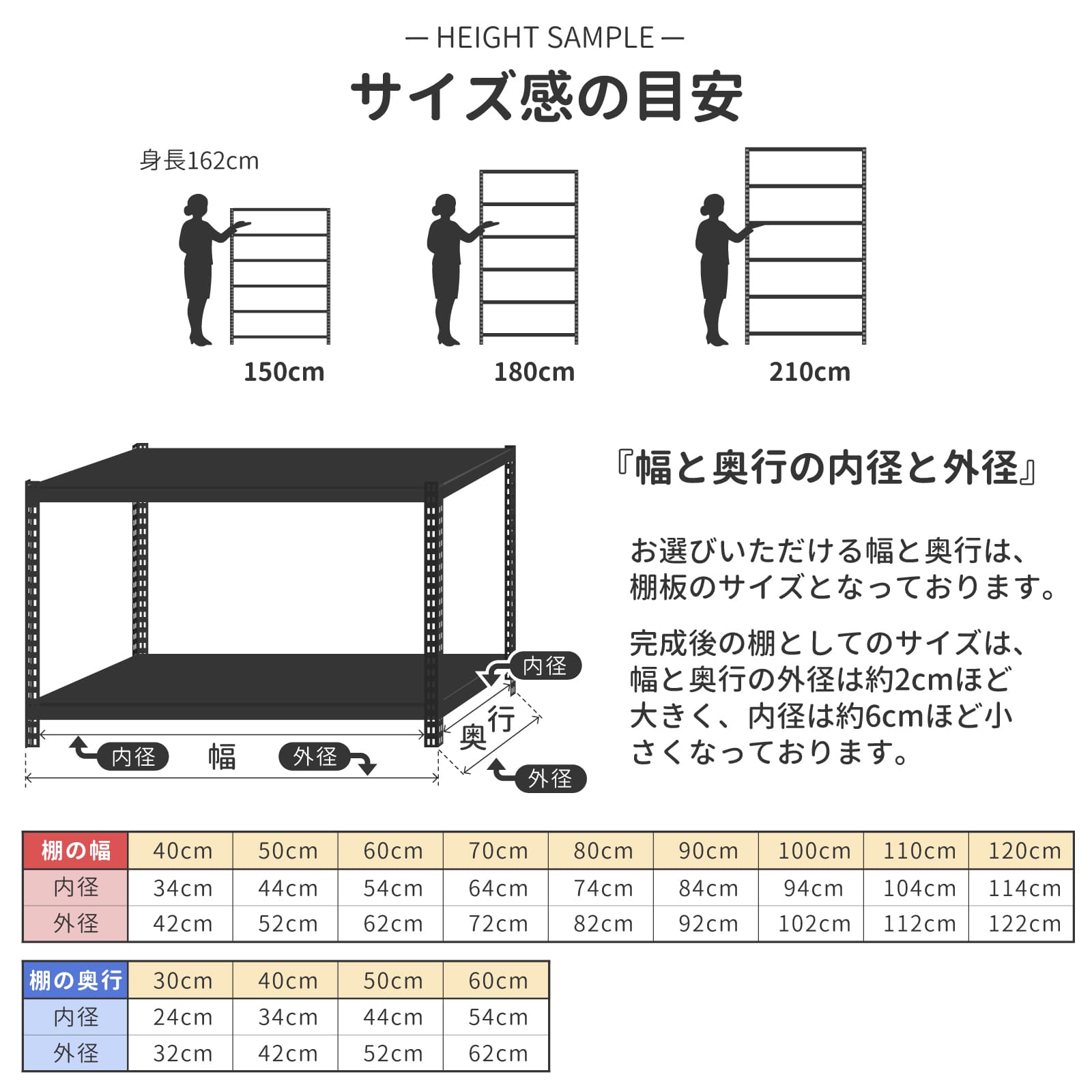 ARASO スチールラック 6段 高さ 210 cm｜2分割可能タイプ｜送料無料