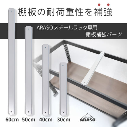 ARASOスチールラック専用 棚板の裏側に取り付ける補強パーツ本体